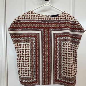 RACHEL Rachel Roy Red and White Patterned Blouse